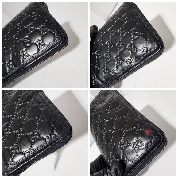 Authentic Gucci Guccissima Zip Around Long Wallet Black - Picture 10 of 13